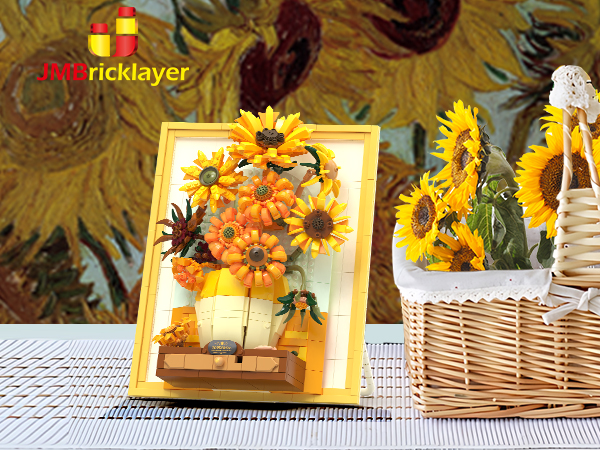 Amazon.com: JMBricklayer Flowers Sunflower Building Sets for Adult