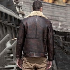 Amazon | [Denny&Dora] 新しいメンズムートンジャケット 毛皮のコート