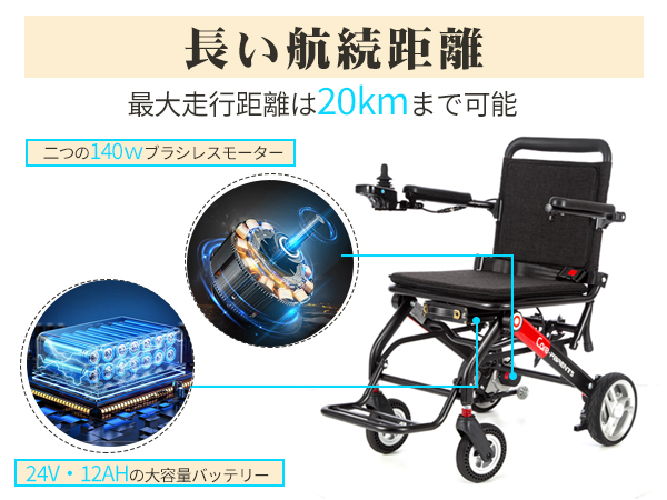 Amazon | Care-Parents 電動車椅子 折畳み 軽量 16.25kg コンパクト