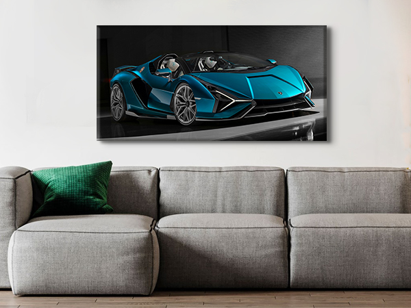 Amazon.com: Blue Sports Car Wall Art Large Lamborghini Poster Wall