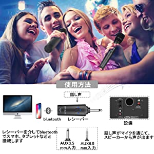 Amazon.co.jp: Kithouse K380Aワイヤレスマイク Bluetoothカラオケ