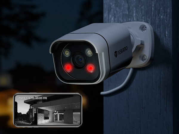 Amazon.co.jp: 【最新800万画素】 YESKAMO 防犯カメラ 屋外 POE給電 4K