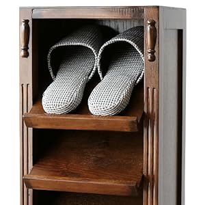 Amazon｜スリッパラック 木製 アンティーク レトロ 5段 5足 おしゃれ