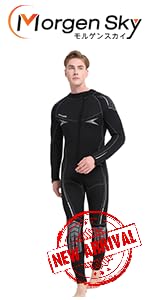 Amazon | MORGEN SKY ウェットスーツ 5mm メンズ 2ピース 裏起毛