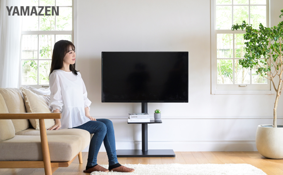 Amazon｜山善(YAMAZEN) テレビスタンド 壁寄せテレビスタンド 32~55型