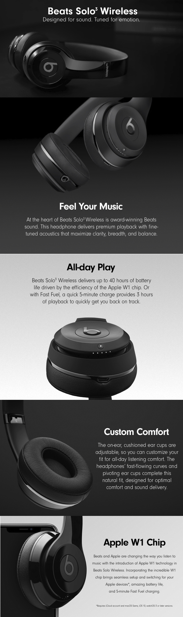 Amazon.com: Beats Solo3 Wireless On-Ear Headphones - Apple W1