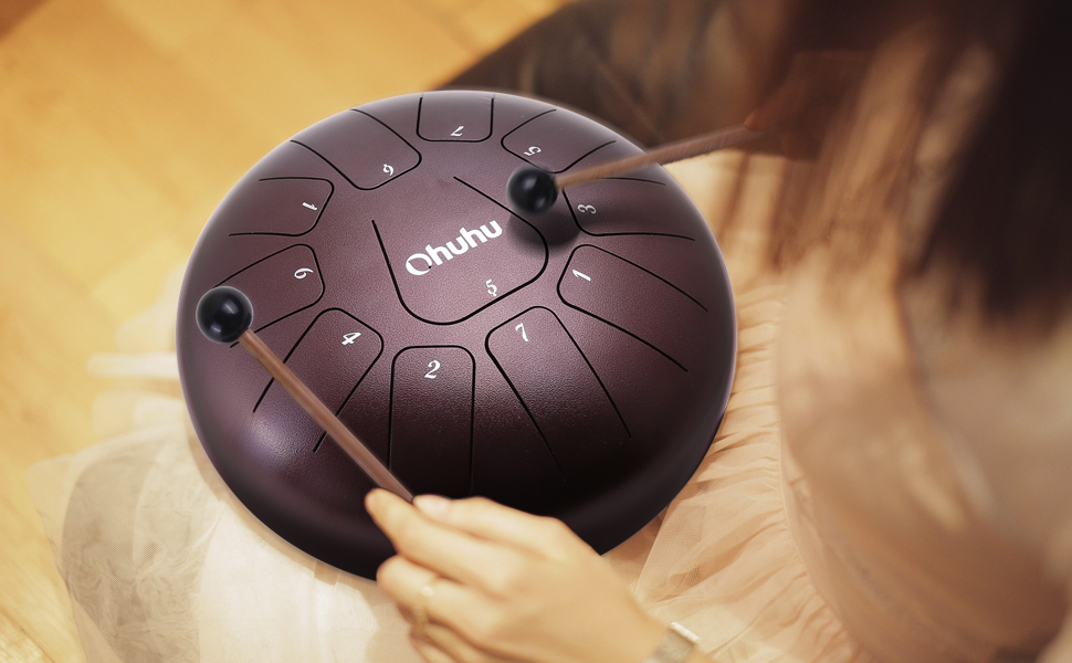 Amazon | Ohuhu スリットドラム 打楽器 10インチ 11音 Dメジャー