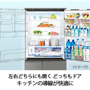 Amazon | シャープ SHARP 冷蔵庫(幅60.0cm) 350L 両開き 3ドア
