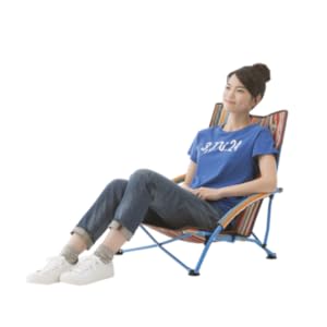 Amazon.co.jp: ロゴス(LOGOS) ストライプ あぐらチェア-AH(ブルー