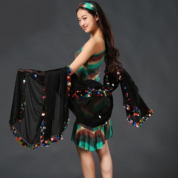 Amazon.co.jp: (シルバー)ベリーダンス ミラーヤベール マルチカラー