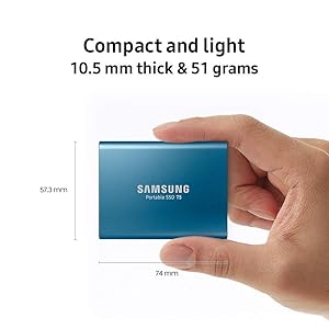 Amazon | Samsung 外付けSSD T5 1TB USB3.1 Gen2対応 MU-PA1T0B/WW