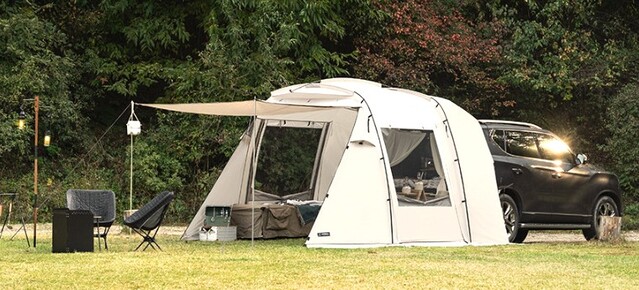 カズミ ロック フィールド 車泊 キャンプ テント ドッキング カーテン