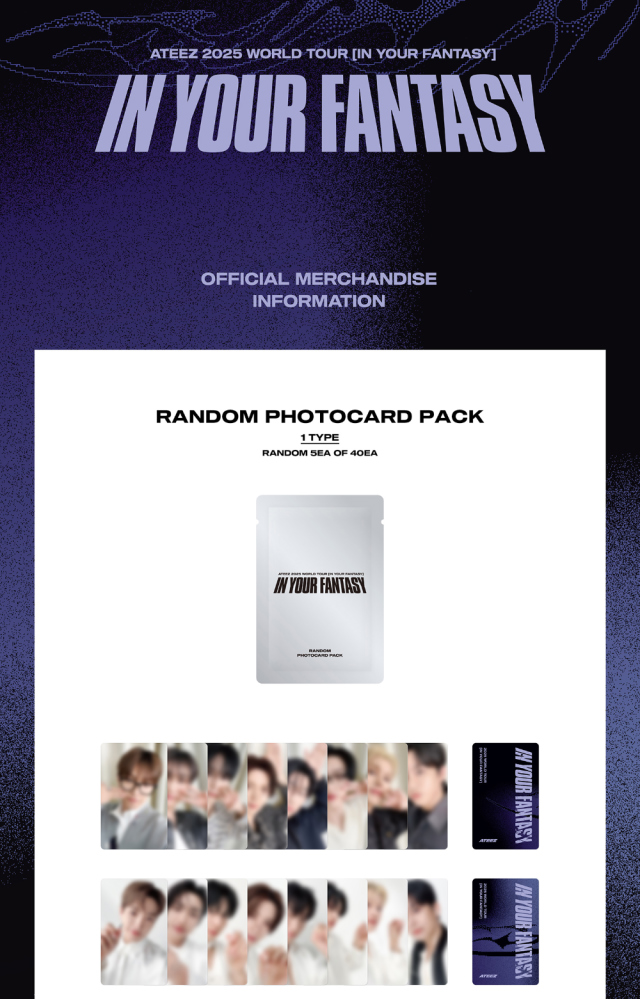 2025 ATEEZ WORLD TOUR IN YOUR FANTASY - RANDOM PHOTOCARD PACK - KQ