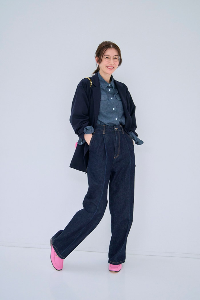 マイ ウィークネス別注】ともさかりえさんが着こなす、パンツにも