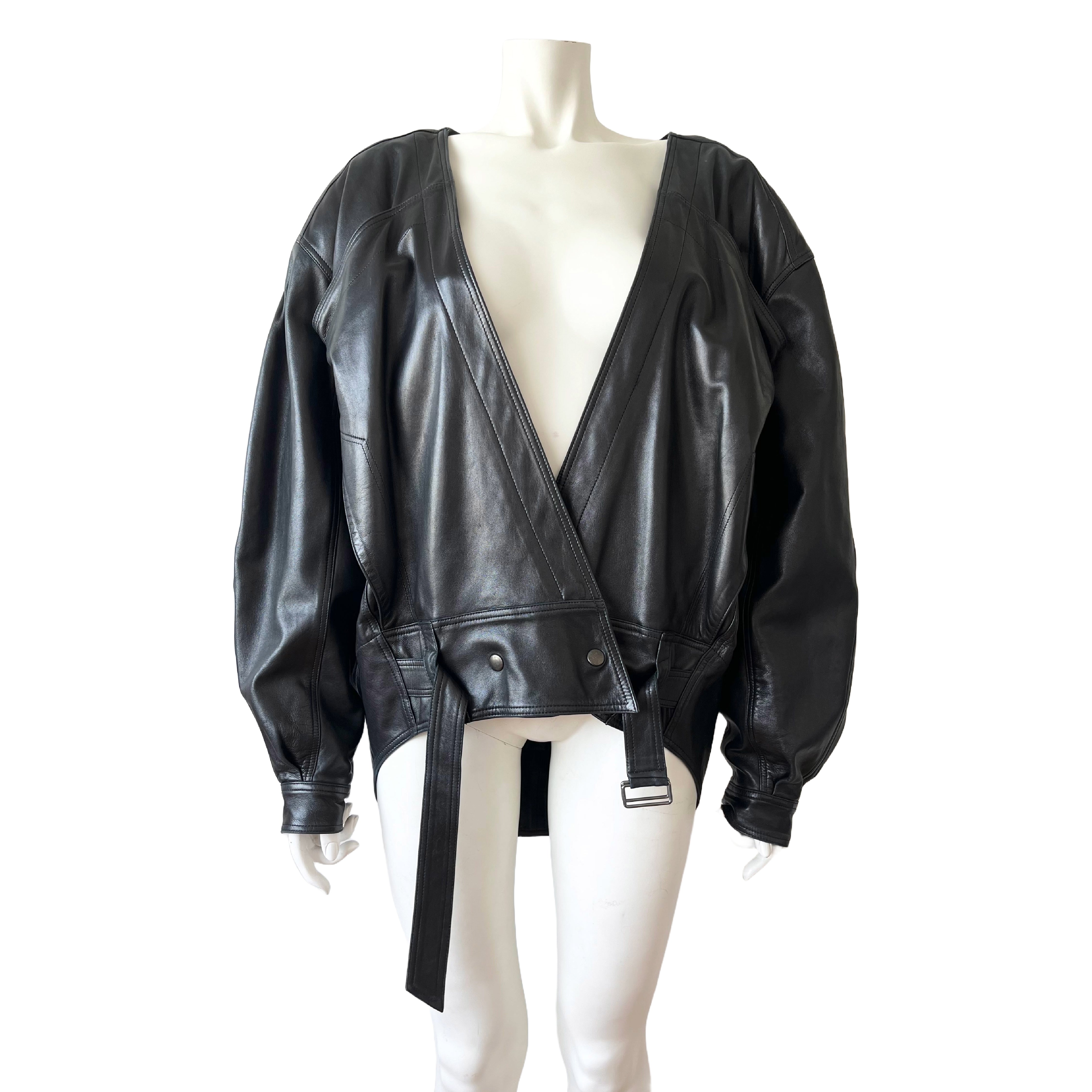 Claude Montana for Idéal Cuir 80s Black Leather Jacket – mimi's