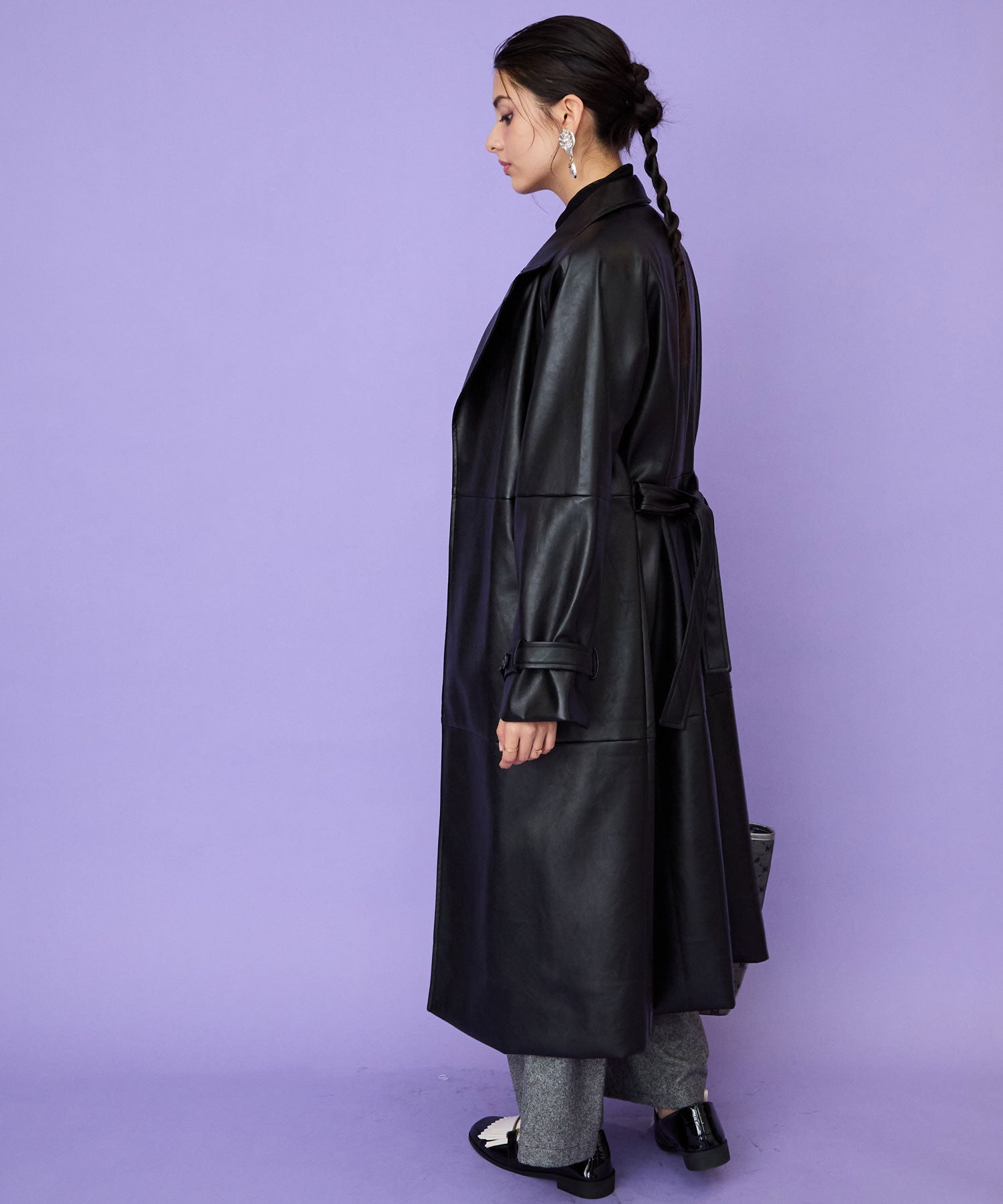 レディース トレンチコート レザー ロング丈｜JETSET SOLO PLUS