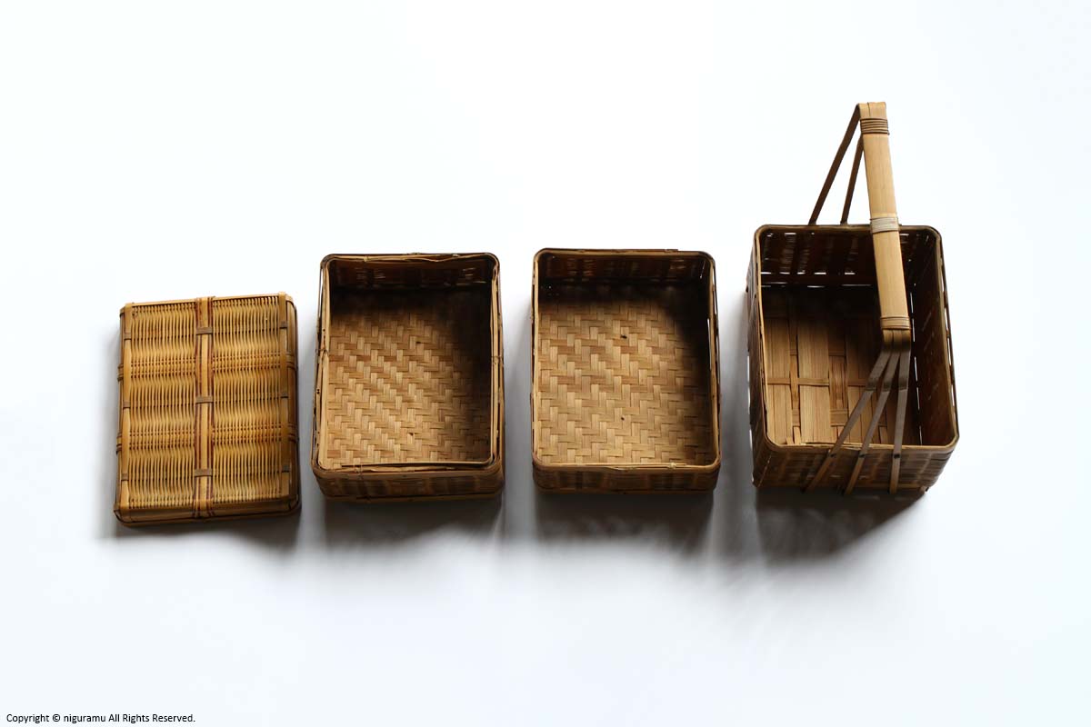 鹿児島の竹籠 三段 | 民藝朋友