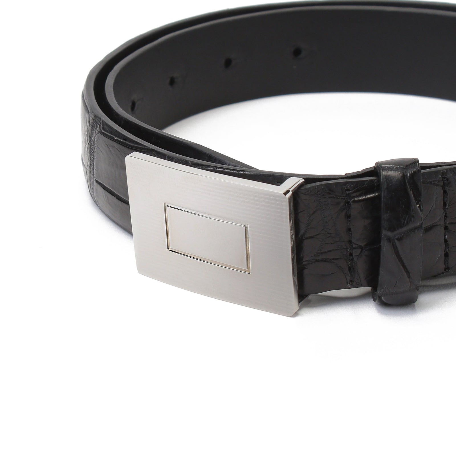 クロコダイル エンジンターンドバックルベルト ブラック – MINIMAL