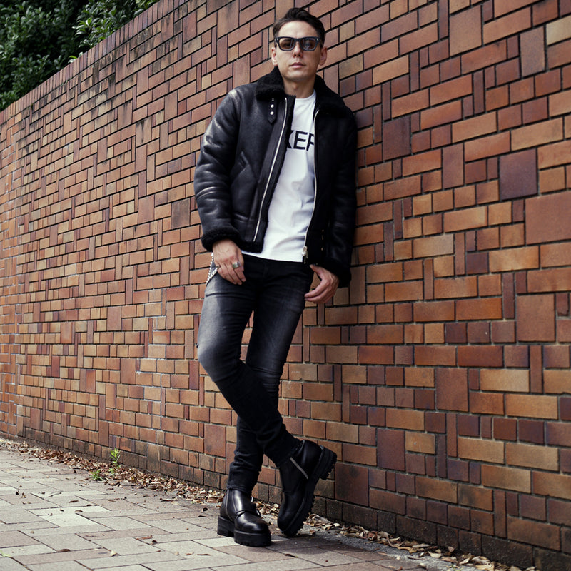 F8 B-3 ムートンフライトジャケット ブラック – MINIMAL WARDROBE