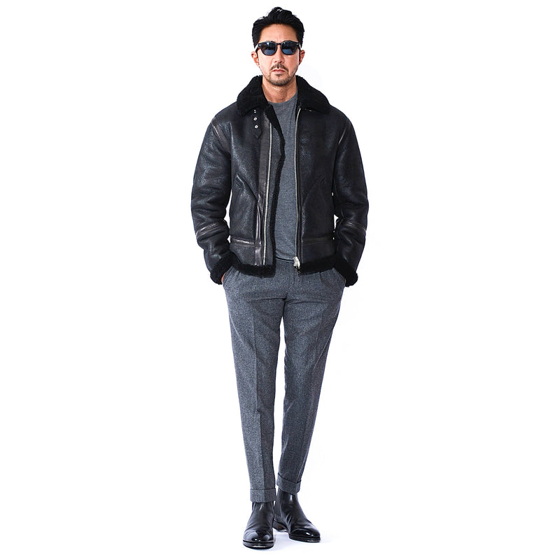 F8 B-3 ムートンフライトジャケット ブラック – MINIMAL WARDROBE