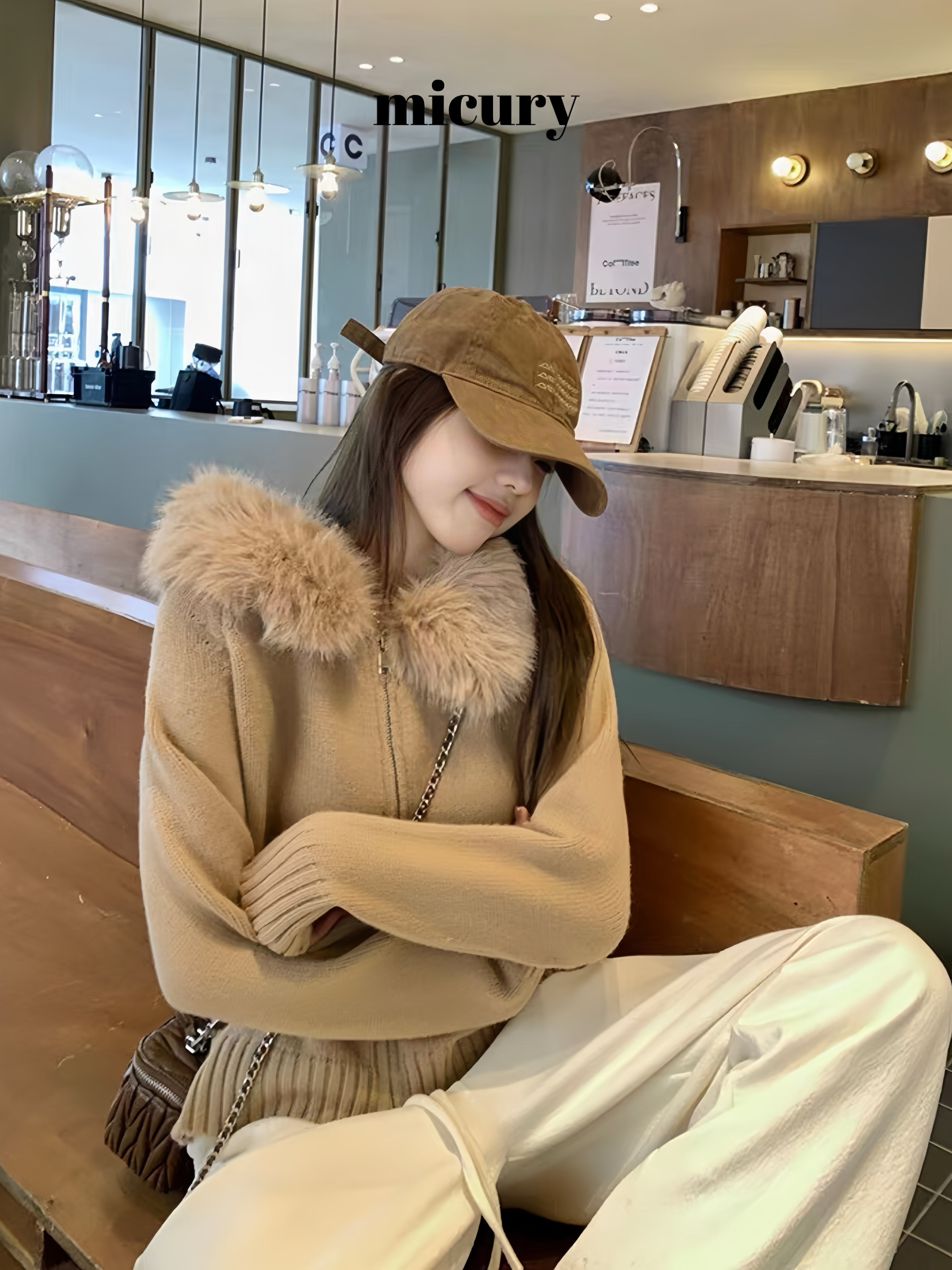 ファーカラーダブルジップニットパーカー Mc 556 – micury