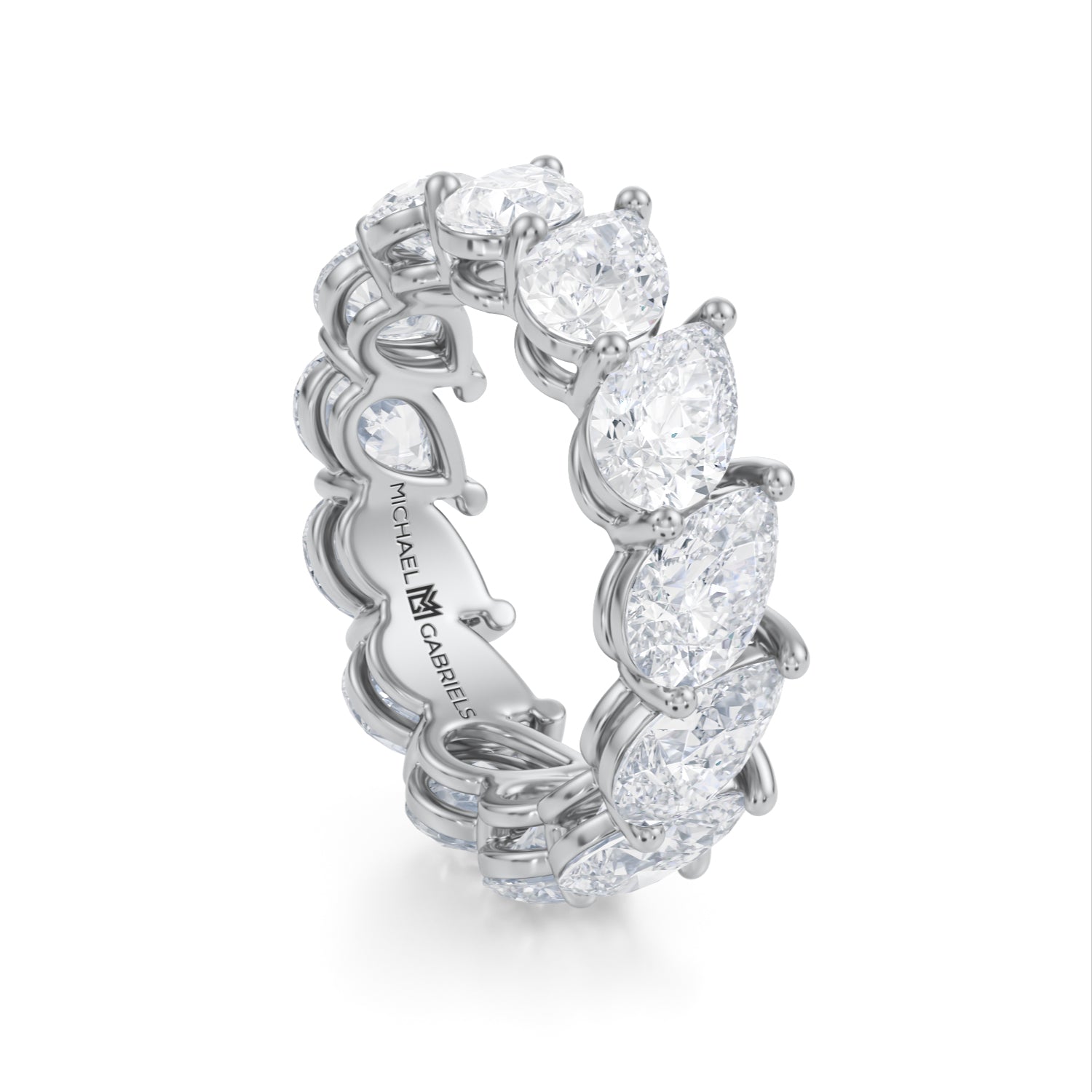 Slanted Pear Lab Grown Diamond Eternity Band - Large