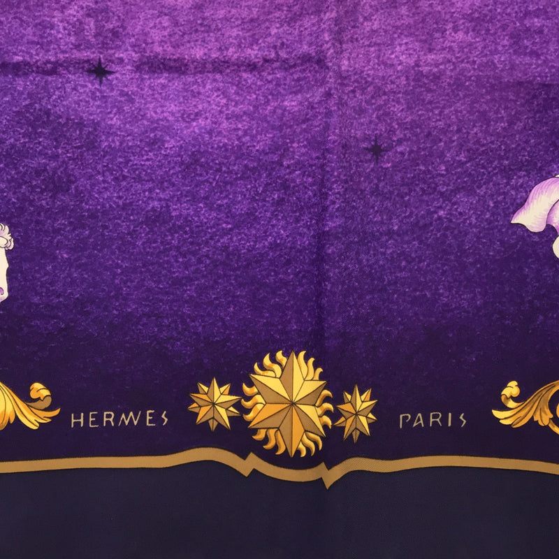 エルメス HERMES カレ90 スカーフ COSMOS 宇宙観 ペガサス パープル系