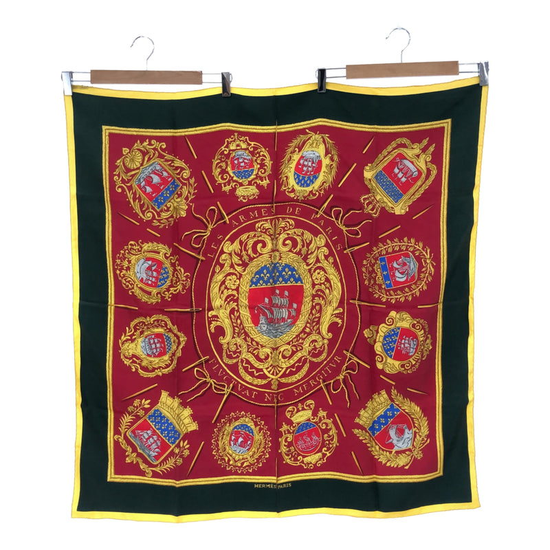 エルメス HERMES カレ90 LES ARMES DE PARIS パリの紋章 スカーフ 赤