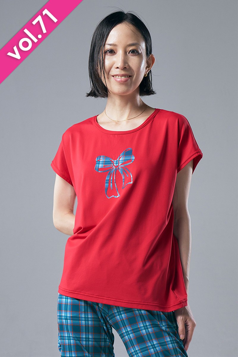 フィットネスウェア | エアリーTシャツ＊レッド 【フリー】 [Vol.71