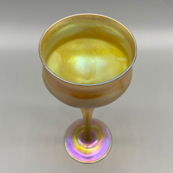 Louis Comfort Tiffany Favrile Glass a pair Goblets