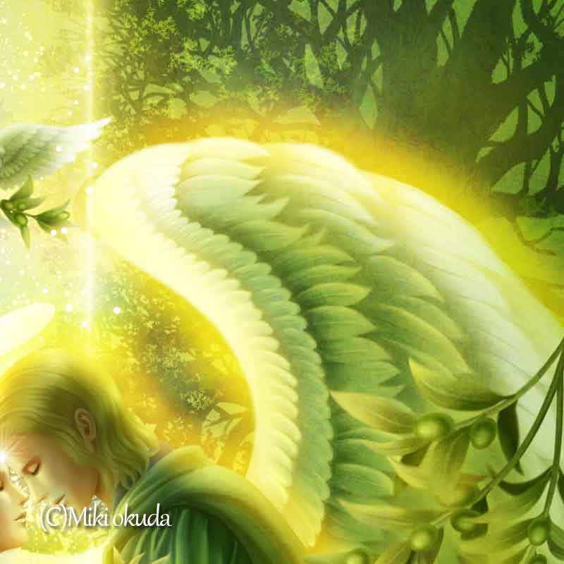 大天使ラファエル(希望） 天使イラスト スピリチュアル エンジェル