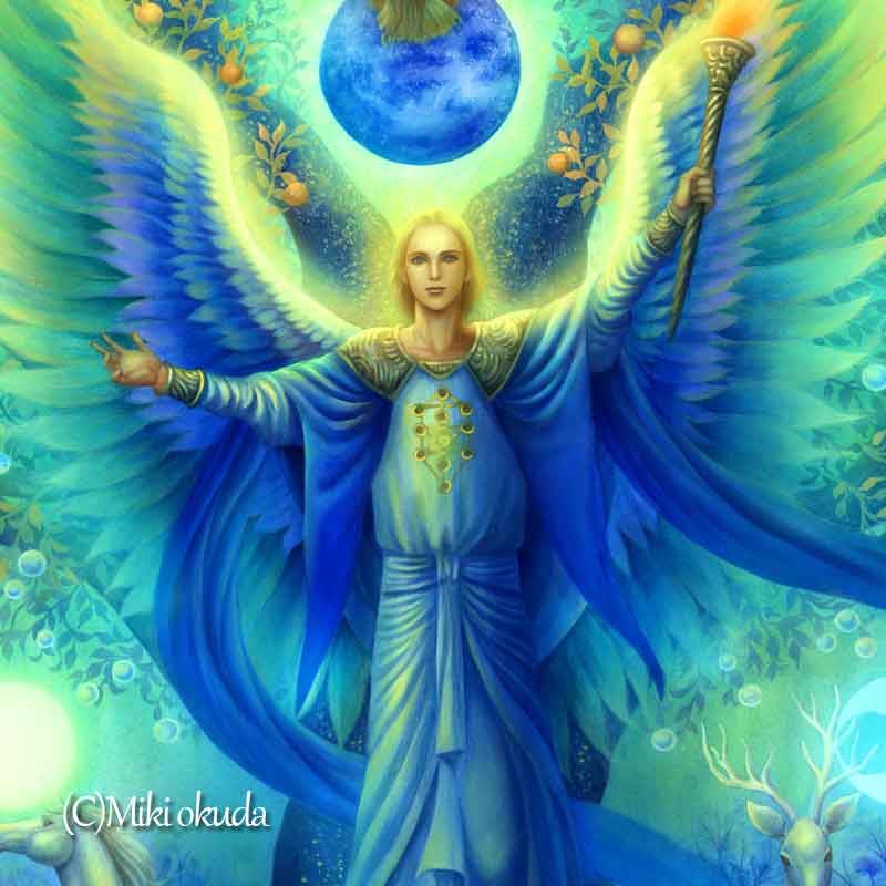 大天使ミカエル 天使イラスト スピリチュアル エンジェル ジクレー版画