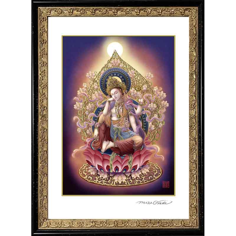 如意輪観音菩薩 開運絵 仏画 ジクレー版画 スピリチュアル SS～Mサイズ