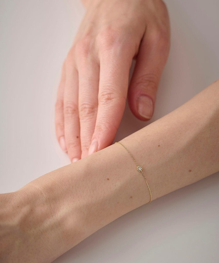 K18YG フルール ダイヤモンド ブレスレット（誕生石 4月）（250217