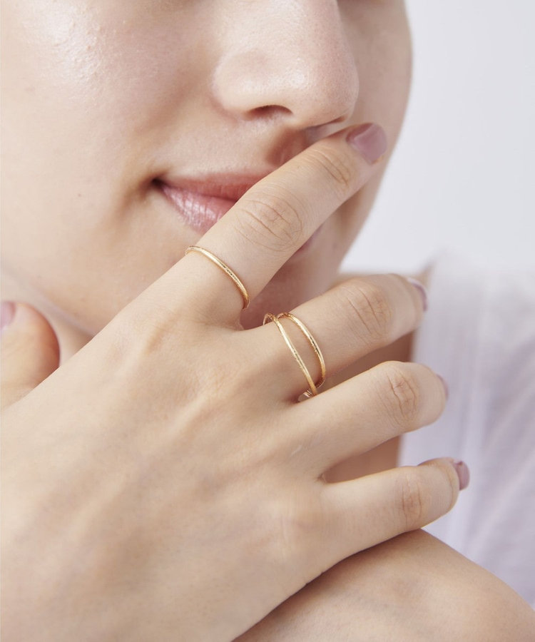 K18YG ドロー レイヤード リング（201008） ｜ women（ウィメンズ