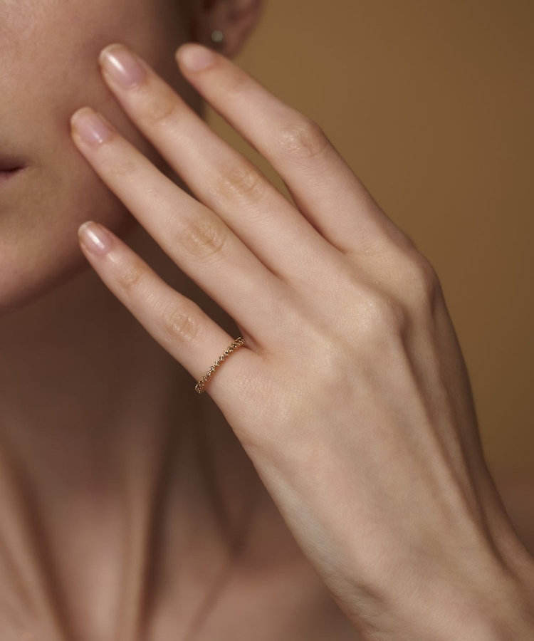 プレイリング] K18YG ブラウンダイヤモンド ピンキーリング（203016