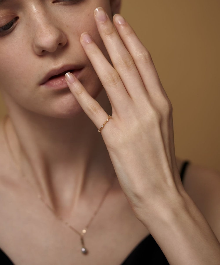 プレイリング] K18YG ダイヤモンド ピンキーリング（203018） ｜ women