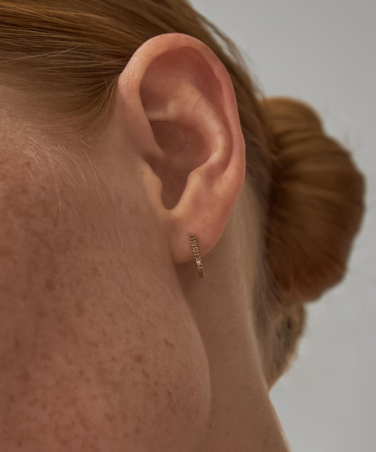 K18RBG ダイヤモンド リバーシブル フープピアス（307032） ｜ women