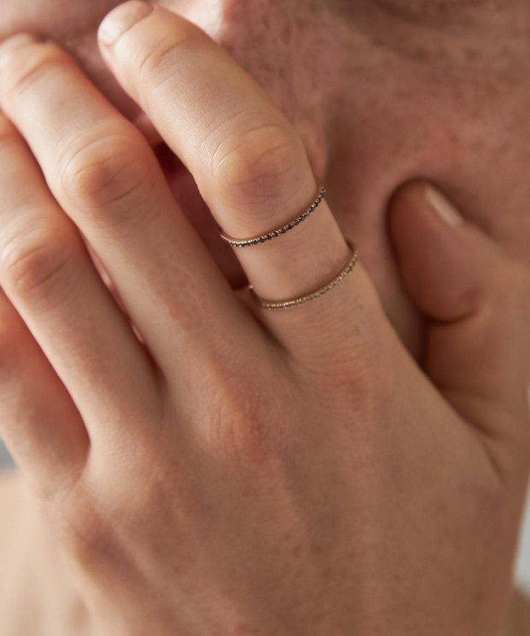 パーティクル] K18RBG ダイヤモンド ダブルライン リング（330725