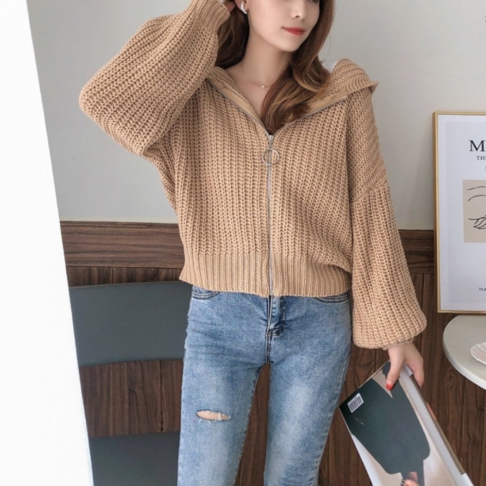 ジップアップニットパーカー｜オフィスカジュアル レディース 通販