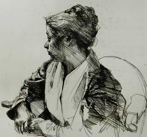 小磯良平作品【白川女（a）】の買取・査定はミライカ美術にお任せください