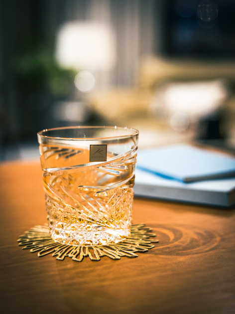 江戸切子 ロックグラス＜舞＞黄 | KAGAMI/カガミ | 三越伊勢丹