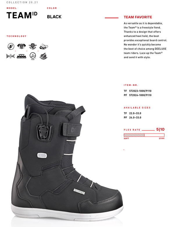 20-21 DEELUXE(ディーラックス)・TEAM ID TF [BLACK] チームアイディー