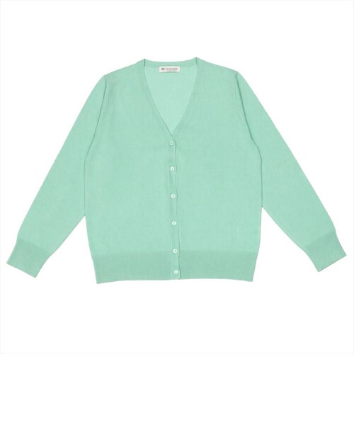 Vネックニットカーディガン ミントグリーン レディース｜トーキョー