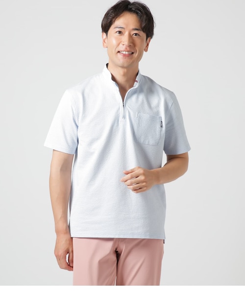 吸水速乾】COOL COMFORT サッカーストライプ ハーフジップ スタンド