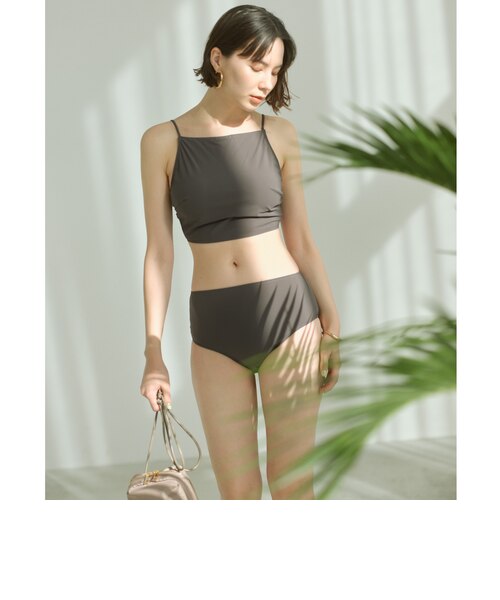 ジョーゼット風 バックオープン オールインワン スイムウェア / 水着