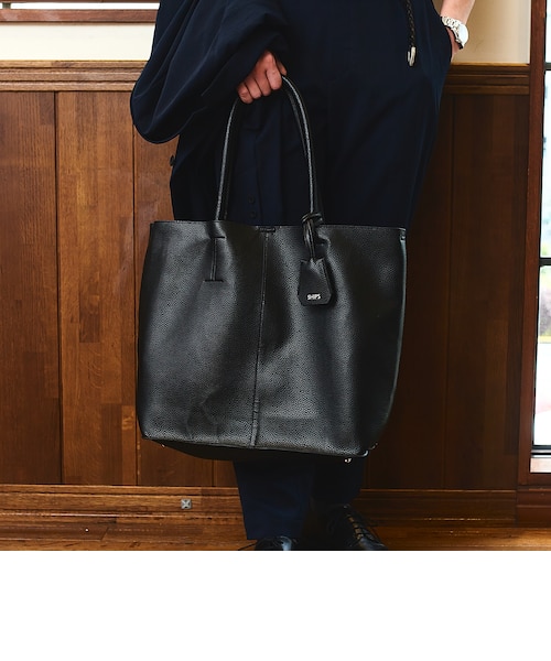 WEB限定】SHIPS: 合成皮革 ビズ トート バッグ (クラッチバッグ付き