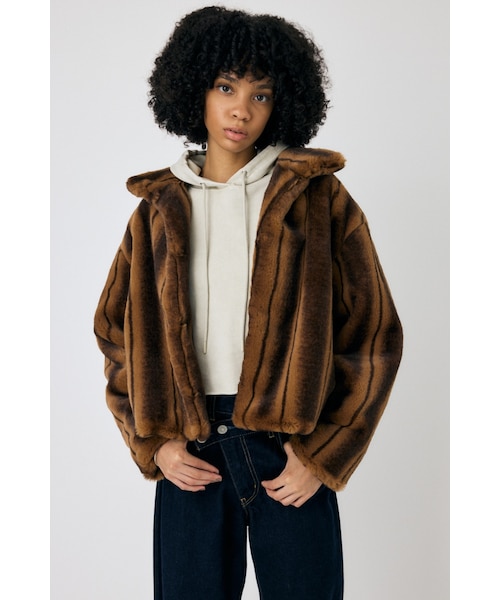 FAUX FUR スタンドカラージャケット｜マウジーの通販｜&mall（アンド