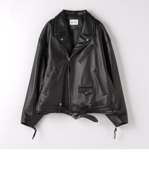 monkey time＞ シープ レザー オーバーサイズ ダブルライダース