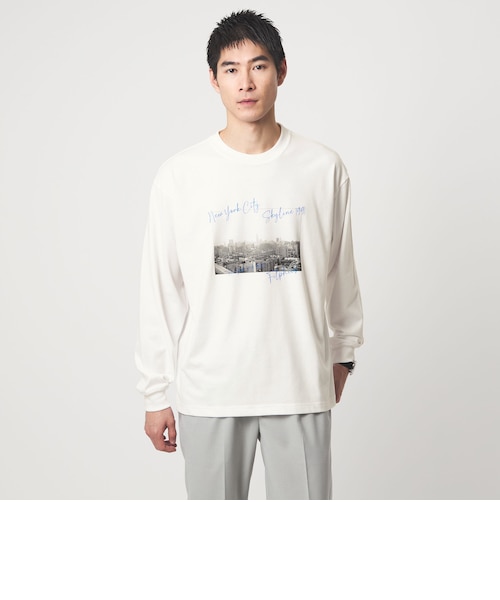 別注】＜Filphies＞ニューヨーク フォト 長袖 Tシャツ｜グリーン